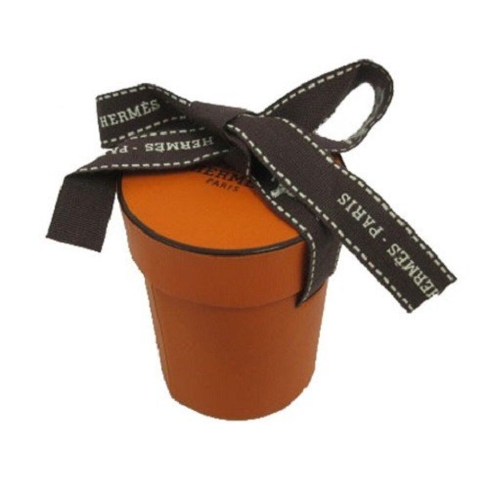 HERMES Twilly Orange Empty Gift Box With Brown Ribbon Scarf Authentic 7 x 5.5 cm